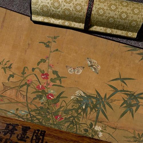 元 钱选 花鸟图全卷古代名家工笔花鸟画长卷高清微喷复刻学习临摹