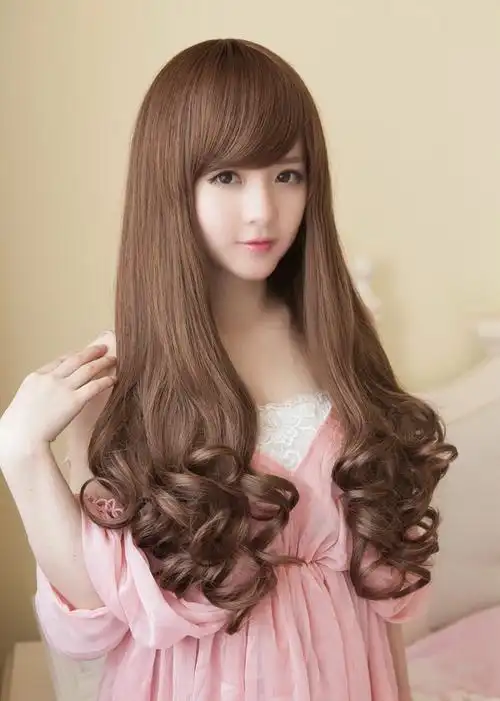 fanfushi范富诗假发女长卷发女士发型韩国大波浪斜刘海假发套长发蓬松