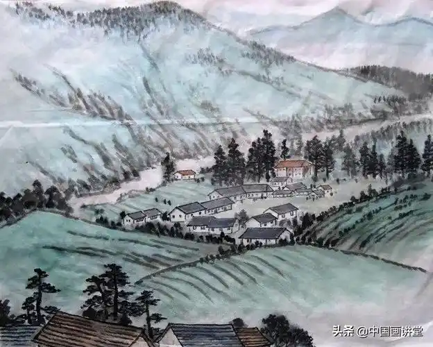 写意山水《山村图》绘画示范
