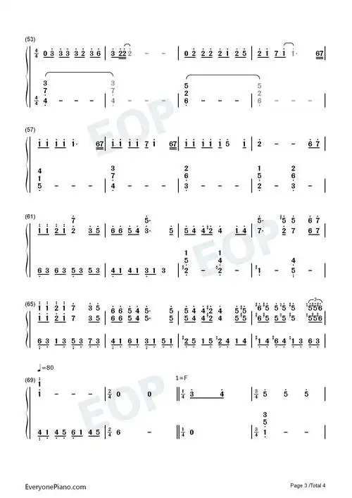 千与千寻bgm串烧双手简谱预览3