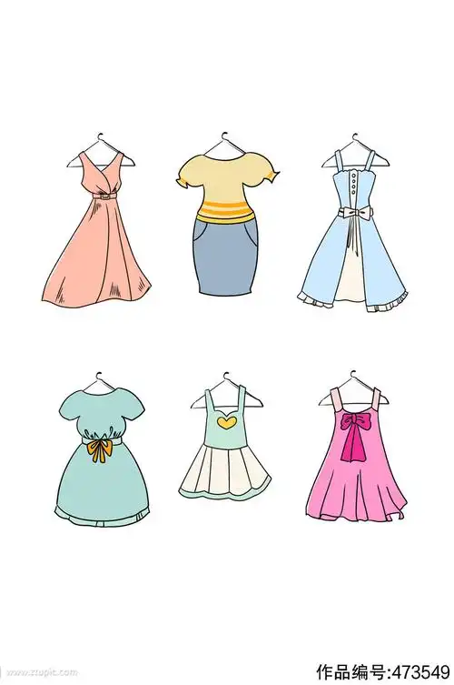 速写裙子矢量元素