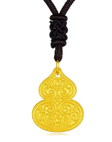 六福珠宝吉祥葫芦黄金吊坠福禄足金吊坠配绳计价