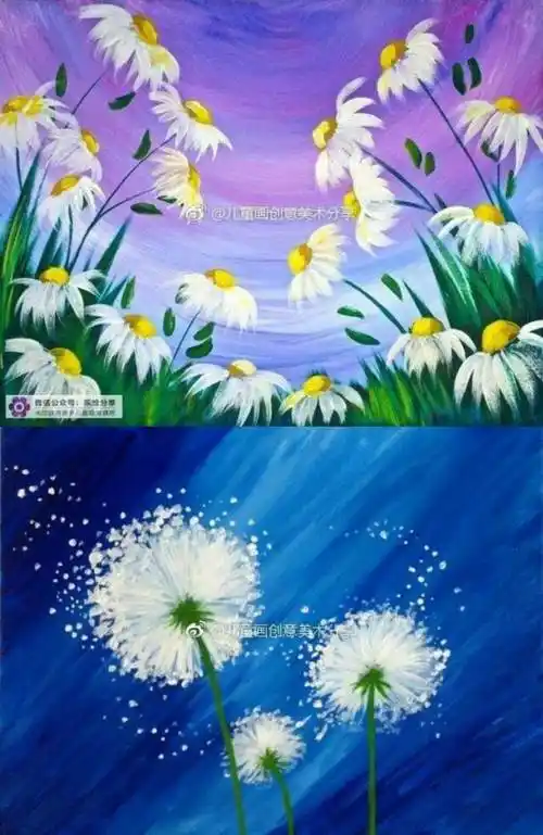 水粉画渐变水粉画渐变色星空初学者