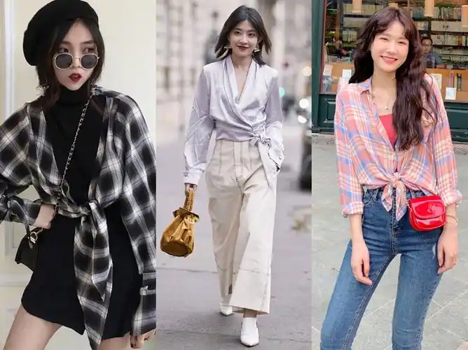 3,前塞法:将衬衫的前下摆塞进裤腰,后下摆自然垂下,这种穿法主要