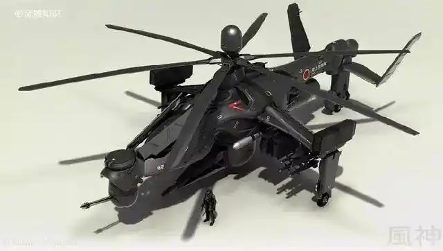 绰号风神:日本网友设计造型超科幻攻击直升机