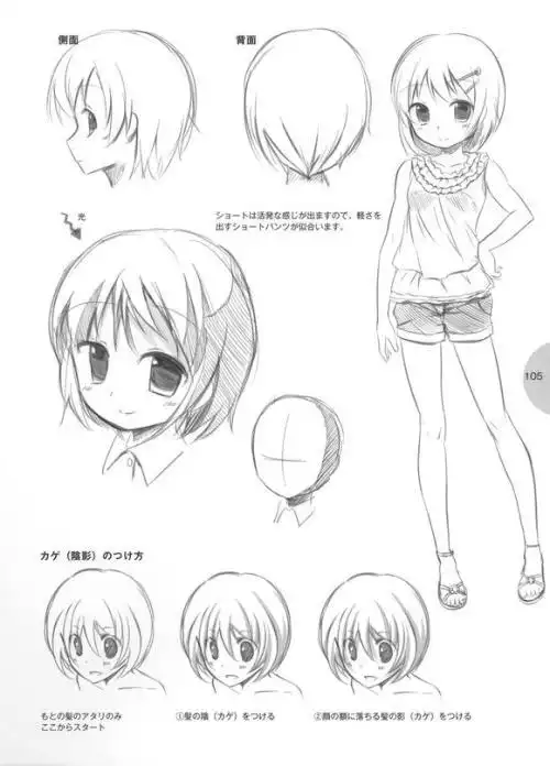 动漫人物简笔画教程画头发