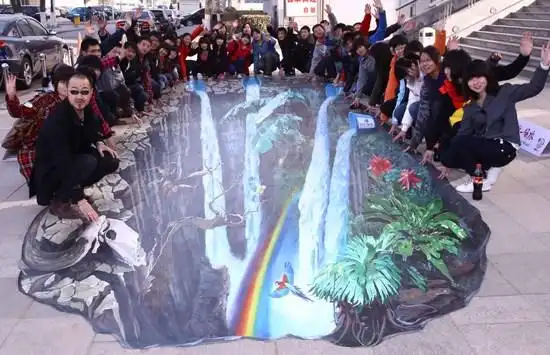 宣传节水立体画亮相北京街头(图)