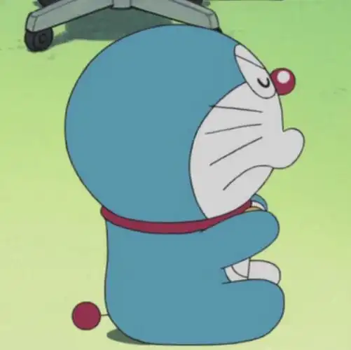 哆啦a梦头像 绿色背景 表情包 治愈