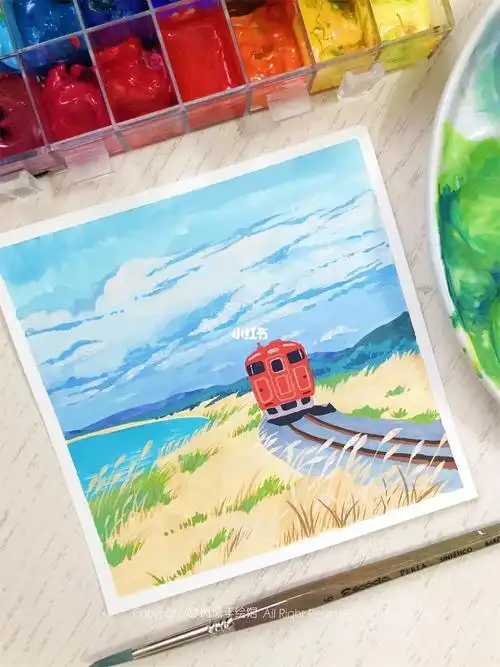 鲁本斯不透明水彩  #不透明水彩颜料  #风熏手绘团练  #风景画