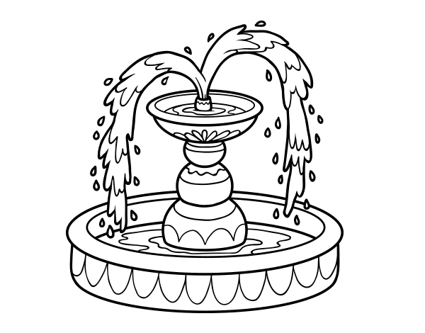 喷泉简笔画