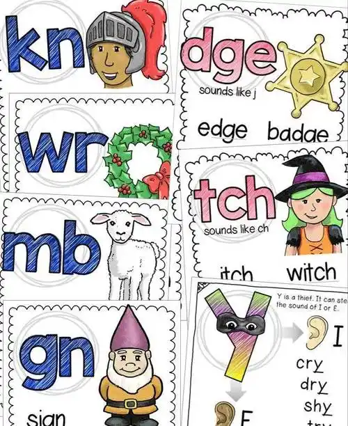 限时英语自然拼读58个拼读海报