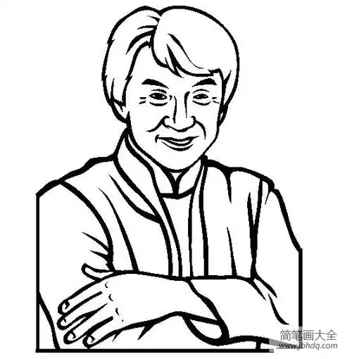 人物简笔画著名演员成龙简笔画图片