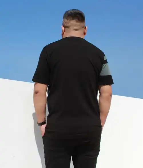 加肥加大码短袖针织衫格子方块男士胖子肥佬半袖黑色4xl195190斤左右