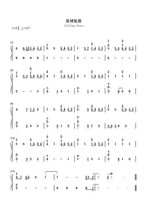 星球坠落简谱 李佳隆/艾热 来感受一场甜蜜暴击吧1