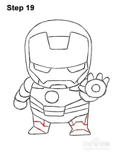 简单的钢铁侠简笔画 彩色钢铁侠简笔画视频教程