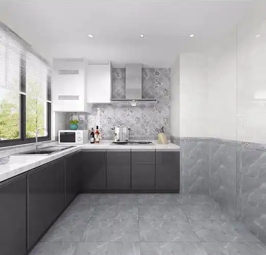 灰色浅石纹厨房墙砖300x600亮光釉面瓷片简约现代卫生间瓷砖浴室