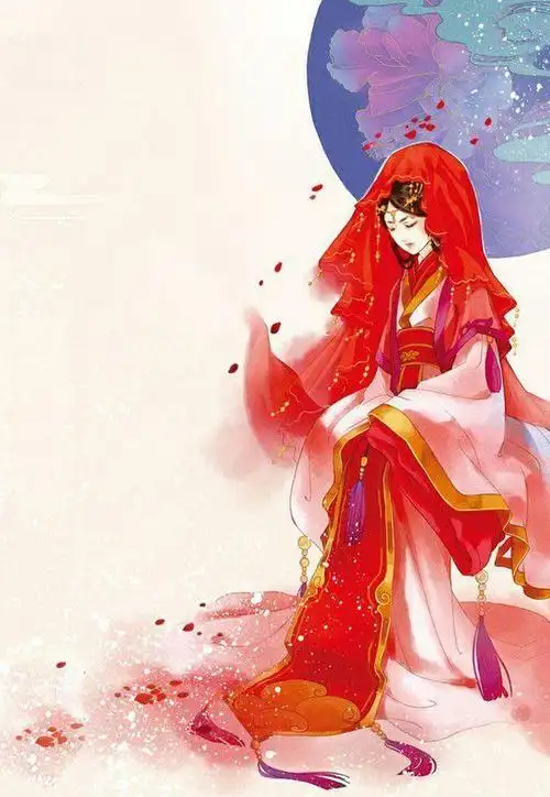 动漫古风女子出嫁壁纸桃花好朱颜巧凤袍霞帔鸳鸯袄