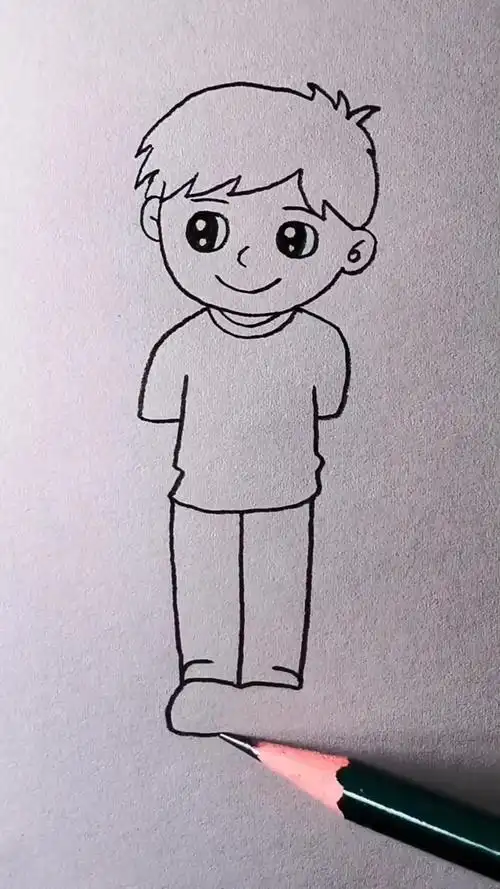 小男孩怎么画帅又简单