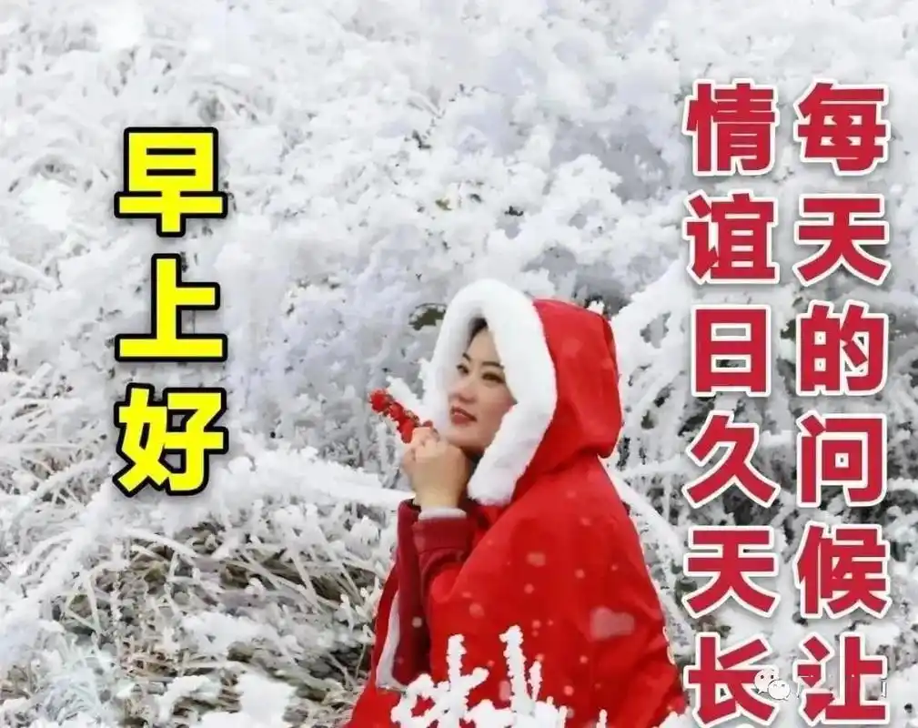 冬天天冷加衣早上好问候祝福图片带字温馨