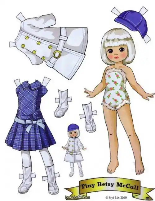 穿白色风衣的小女生公主贴纸换装a4打印图片下载