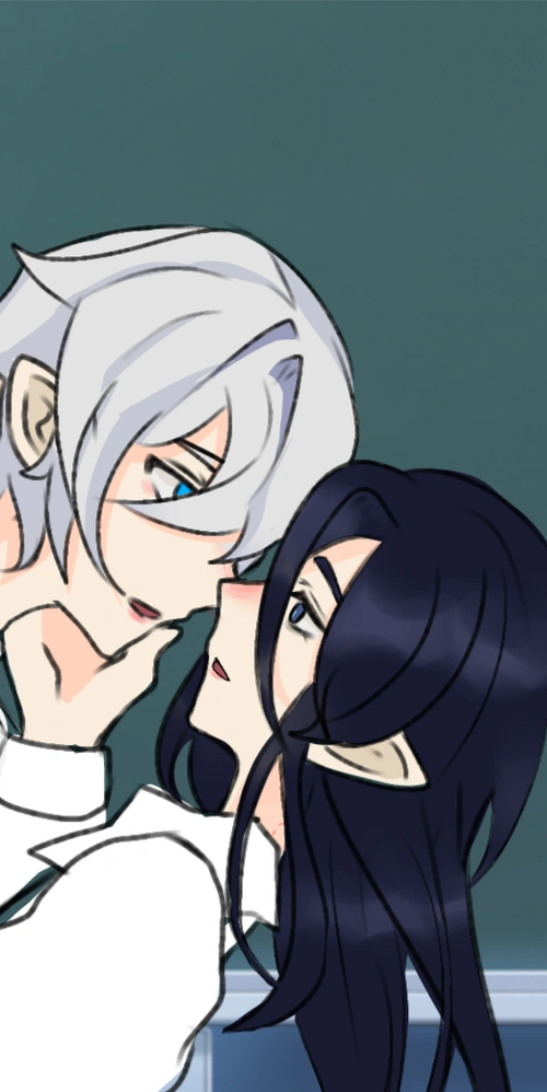 赛尔号布莱克绘画赛尔号同人摸鱼摸鱼日常卡修斯卡莱拟人别说了,女装!