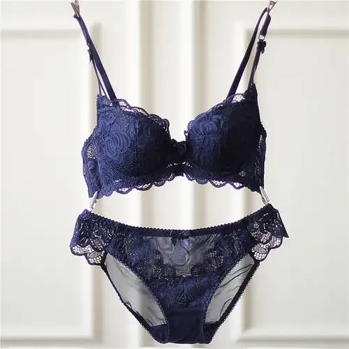 欧美少女文胸薄款性感蕾丝舒适内衣套装柔软上托大码透气复古春夏