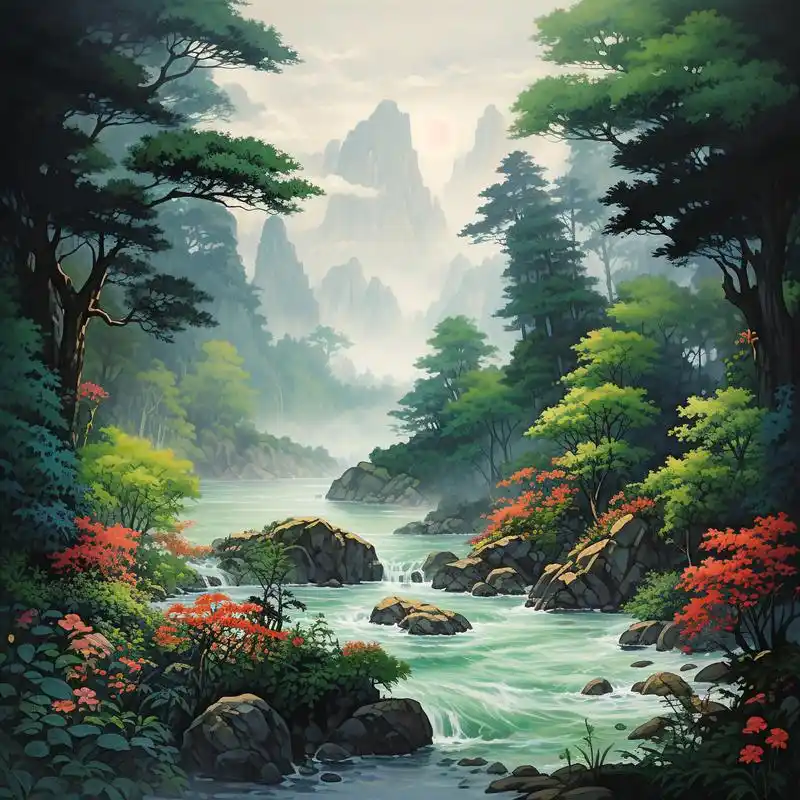 招财山水,美景微信头像9290