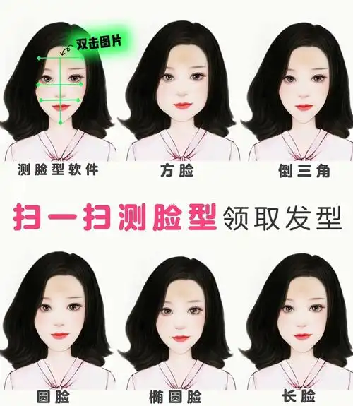 26615 91拍照开测自己的脸型36615 再#根据脸型选发型466