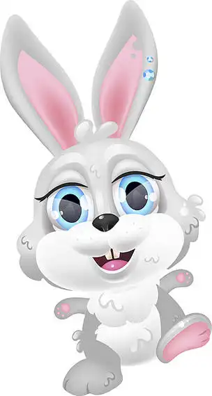 春季假期的象征.可爱而有趣的动物微笑着孤立的贴纸,补丁.