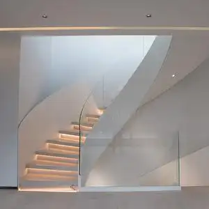 鑫雅致旋转楼梯室内复式别墅跃层弧形玻璃扶手现代简约定制栏杆