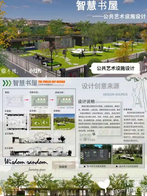 建模 平面图 立面图 效果图 展板#学习空间设计  #公共艺术设施设计