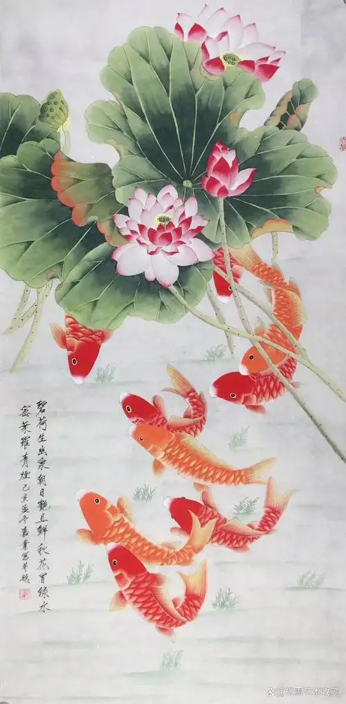 那么,九鱼图背后的寓意是什么呢?九鱼图代表着富裕,多余和进步.