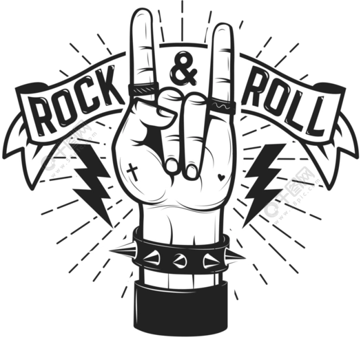 摇滚标志有重金属的符号的人的现有量摇滚海报模板向量例证1年前发布