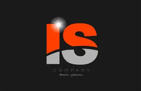 组合字母i是灰色橙色字母,标志图标设计适合公司或企业照片