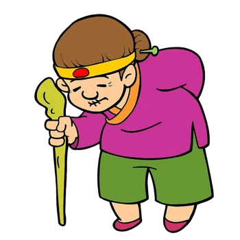 驼背的老奶奶素材