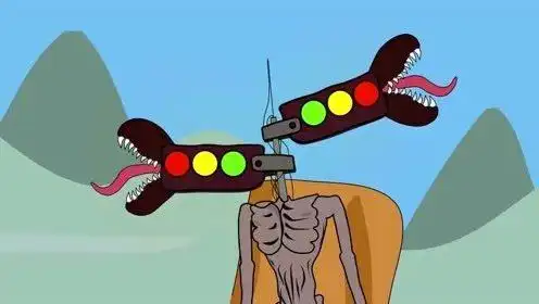 哥斯拉激战变异路灯警笛头 动漫特效