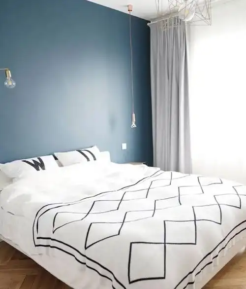 大白墙太单调蓝灰色乳胶漆墙面层次丰富更有设计感强烈推荐