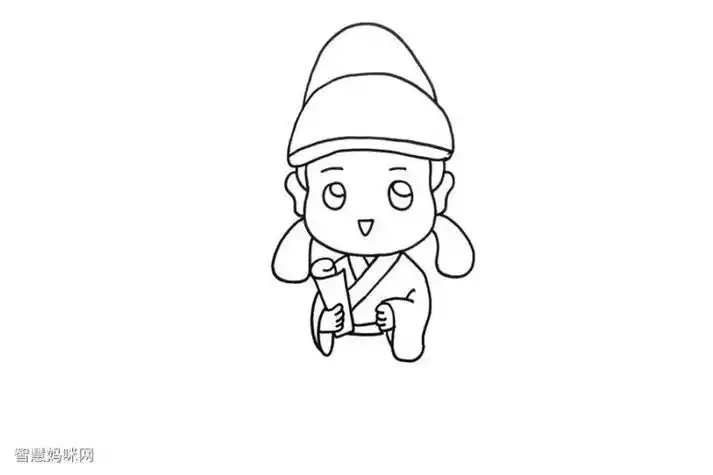 诗人李白的画像简笔画