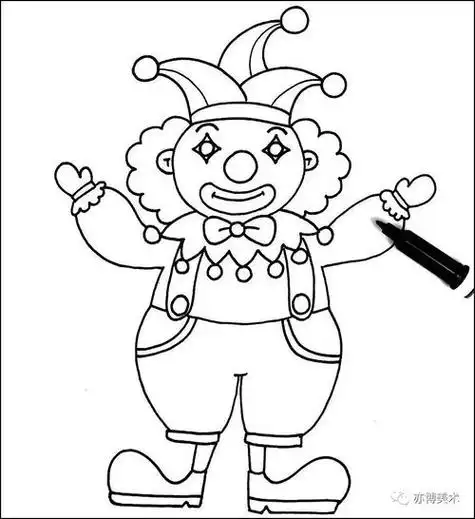 简笔画小丑 简笔画小丑图片