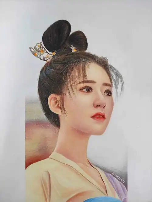 古风彩铅  #彩铅人物一是没时间二是拖延症,两个多月才画完