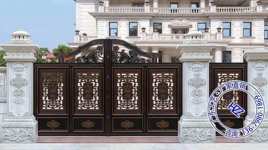 院子铜铝大门别墅大门门头字