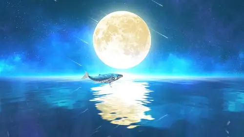 唯美月亮鲸鱼4k(22)-无缝循环_4096x2304_高清视频素材下载(编号