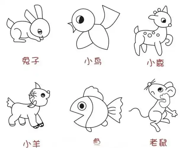 小动物儿童画图片_动物儿童绘画图集