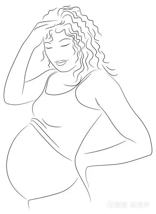 怀孕的女人插画-正版商用图片07ind7-摄图新视界