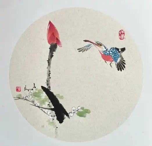 小画圆卡荷花精致,更显画技.