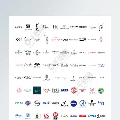 迪奥ysl圣罗兰欧莱雅强生等洗护美妆化妆品护肤品轻奢知名品牌logo和