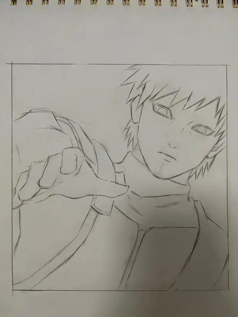 手绘 #火影忍者 我爱罗#临摹 - 抖音