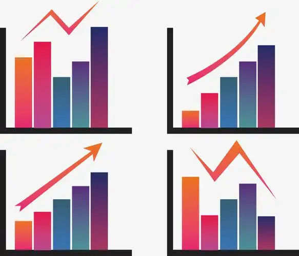 渐变色柱形趋势图免抠素材免费下载_觅元素51yuansu.com