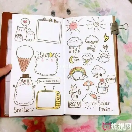 可爱简笔画手账本排版学学手帐简笔画可以为日记和账本增添不少乐趣和