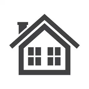 黑白尖角楼顶房屋图标